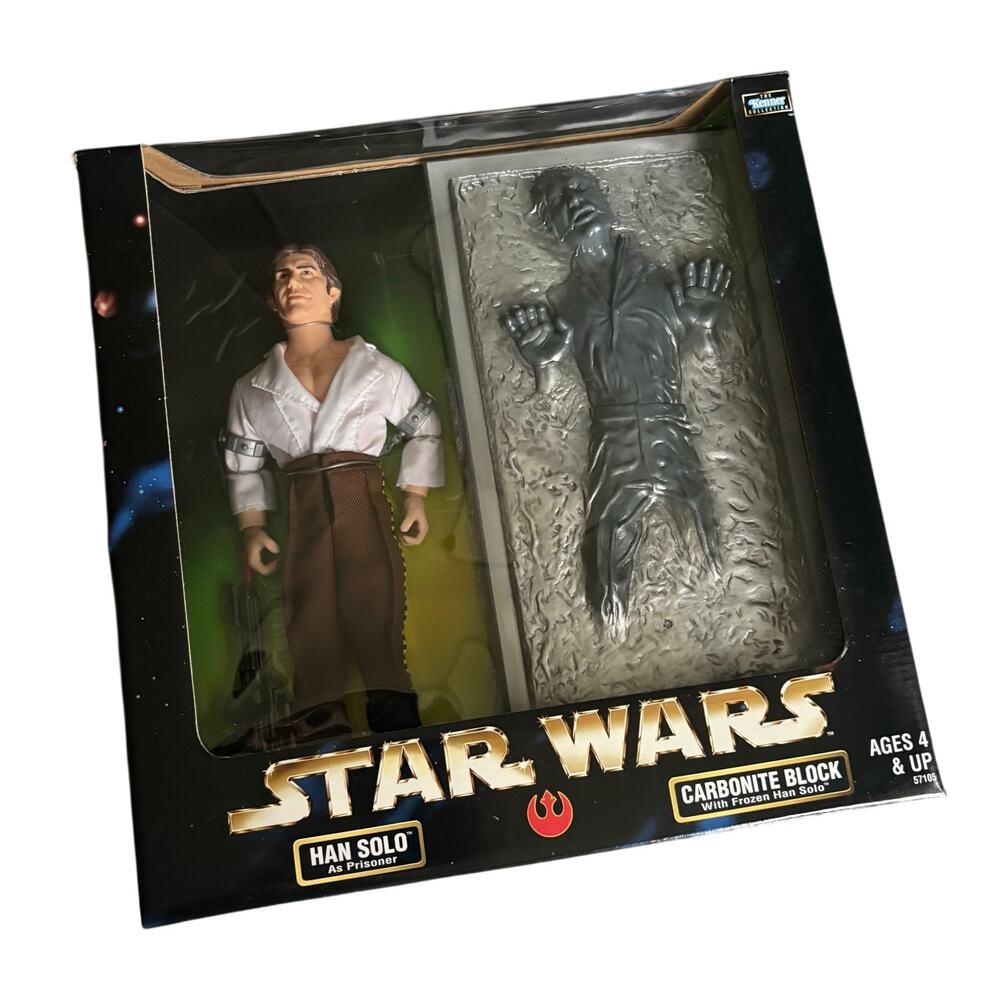 Star Wars Han Solo Action Figure as Prisoner & Carbonite Block - 1998 Vintage